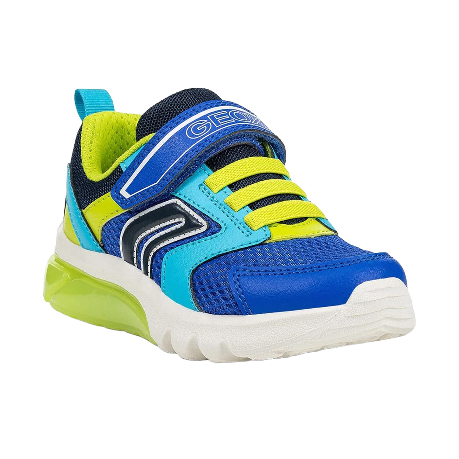 Geox J CIBERDRON BOY C, Boys’ Sneaker, Royal/Lime,