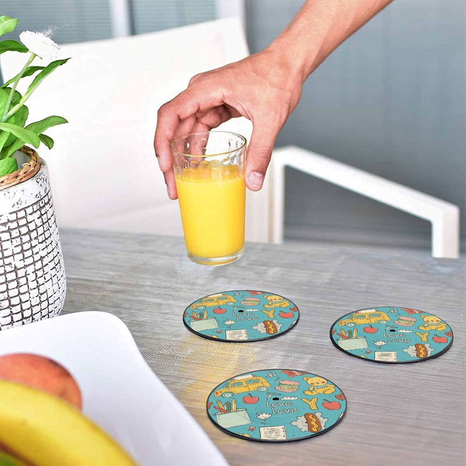 Amazon.com: Coasters for Drinks Record Coasters Heat Resistant