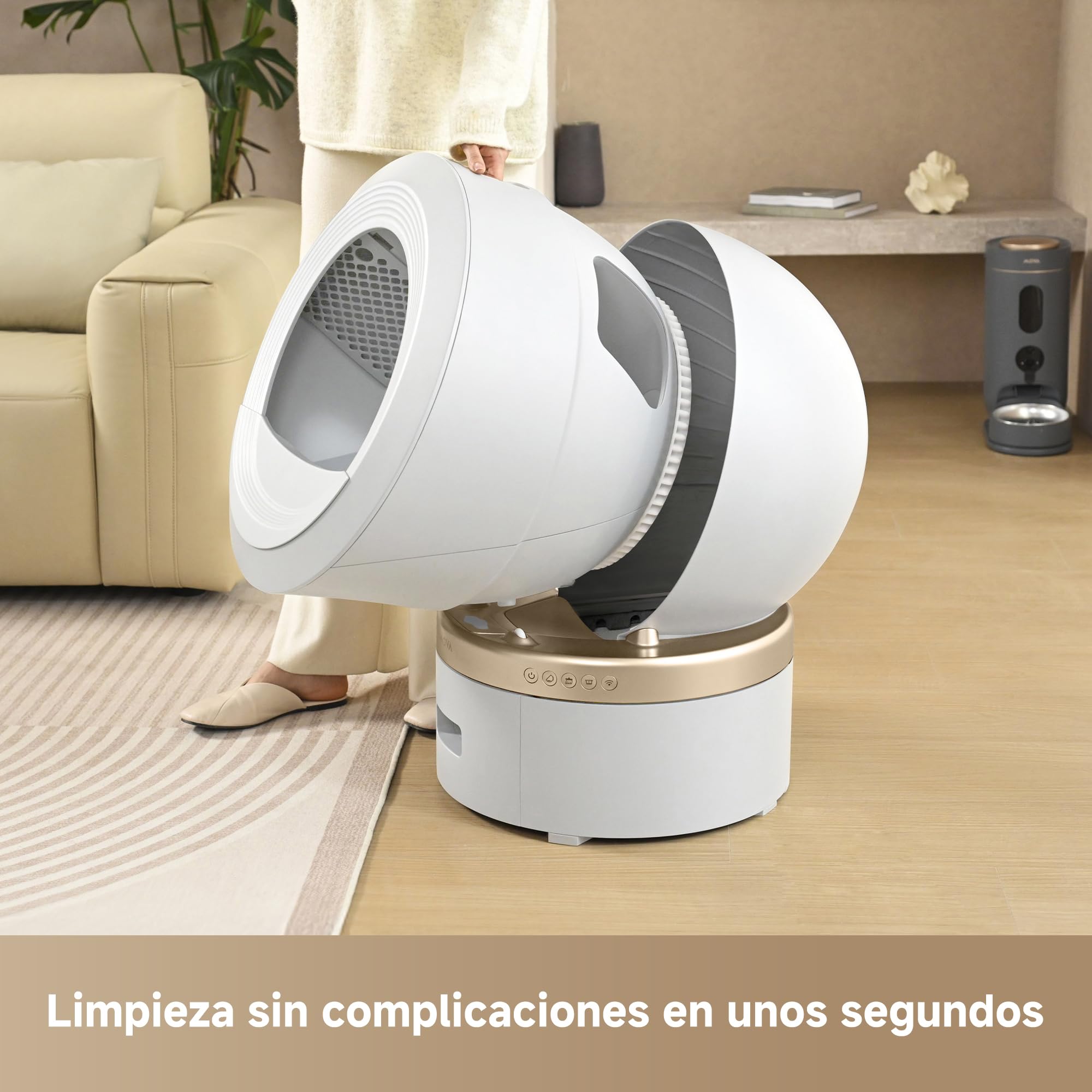 MOVA MeowgicPod LR10 Prime, arenero Inteligente para Gatos con Cabina de 110 L, 15 días sin intervenir, Aire Fresco, se extrae con Solo Tirar, monitorización, Control Remoto con la App