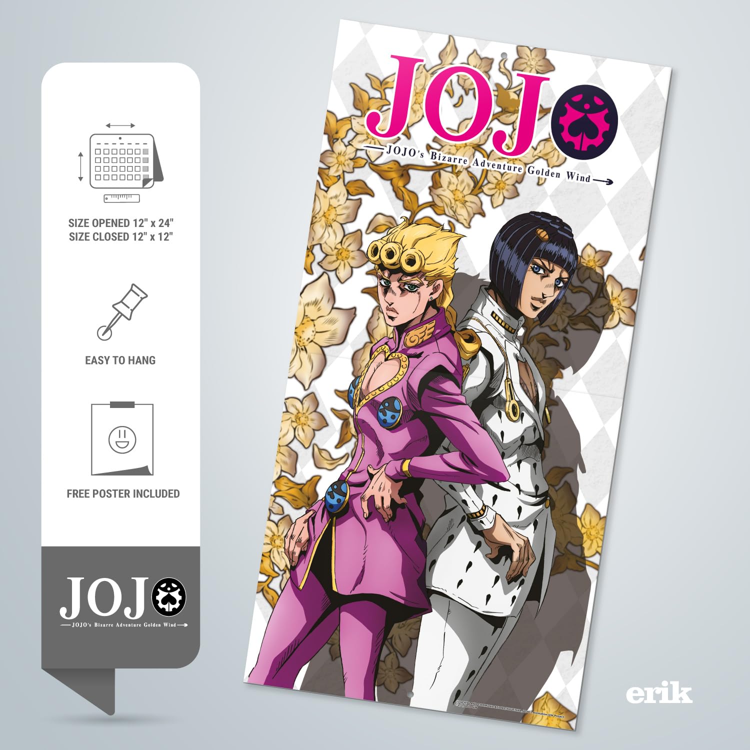 Grupo Erik - Jojo's Bizarre Adventure Wall Calendar 2024