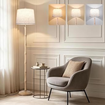 SUNMORY Real Wood Floor Lamps for Living Room, 63" Tall Boho Standing Lamp