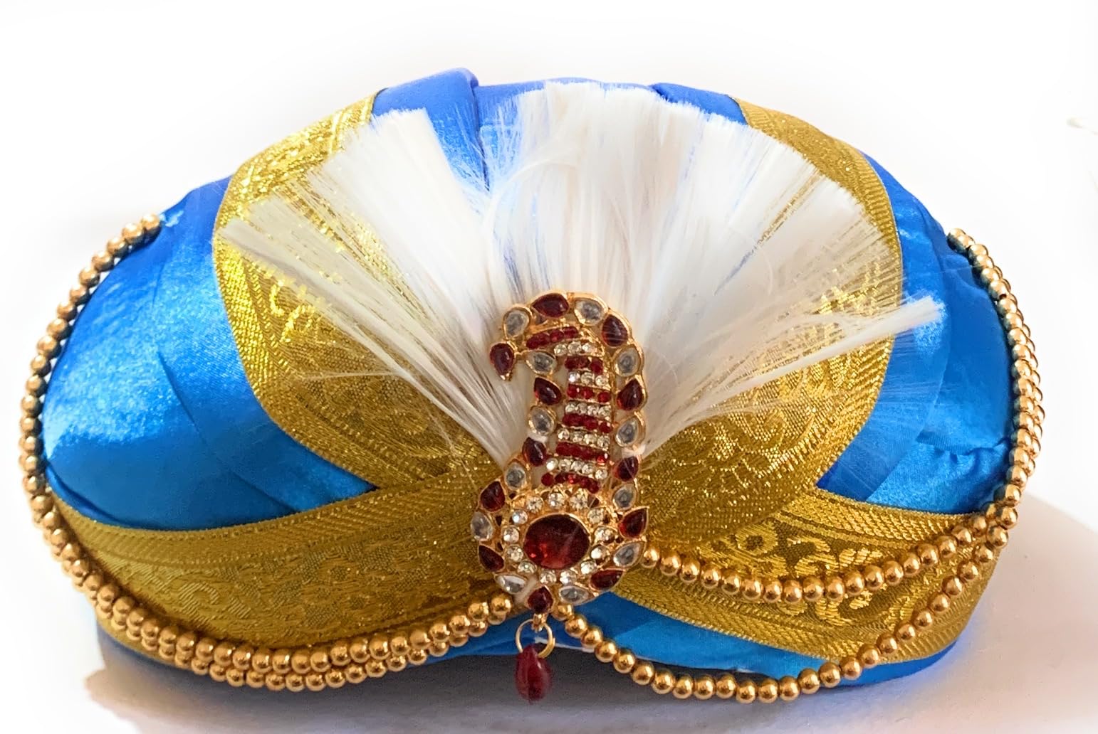 Crafts India® Handcrafted Tradiational Mysore Peta - Maharaja Sparkle Blue (B0CNNKFZB2) Amazon Price History, Amazon Price Tracker