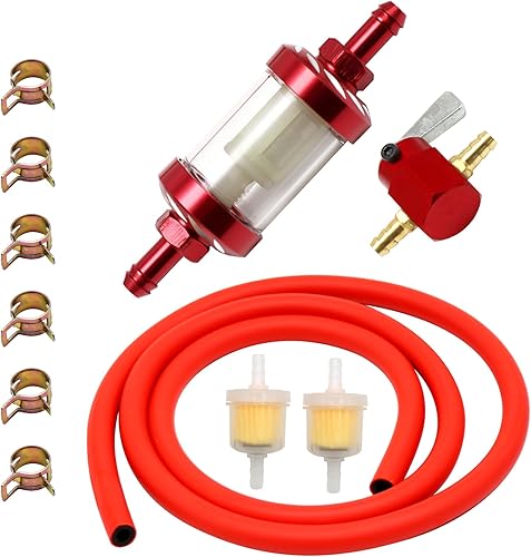 Tubo de manguera de aceite de carburador de doble capa de 3.3ft39 pulgadas de repuesto reutilizable filtro de combustible válvula interruptor