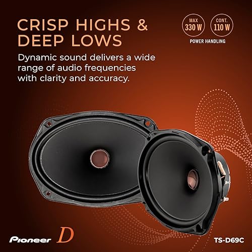 Miniatura 4 de Pioneer Serie D TS-D69C - Altavoces de 2 vías de 6 x 9 pulgadas (par) - 330 W máximo, agudos nítidos + voces claras, actualización ideal de fábrica,