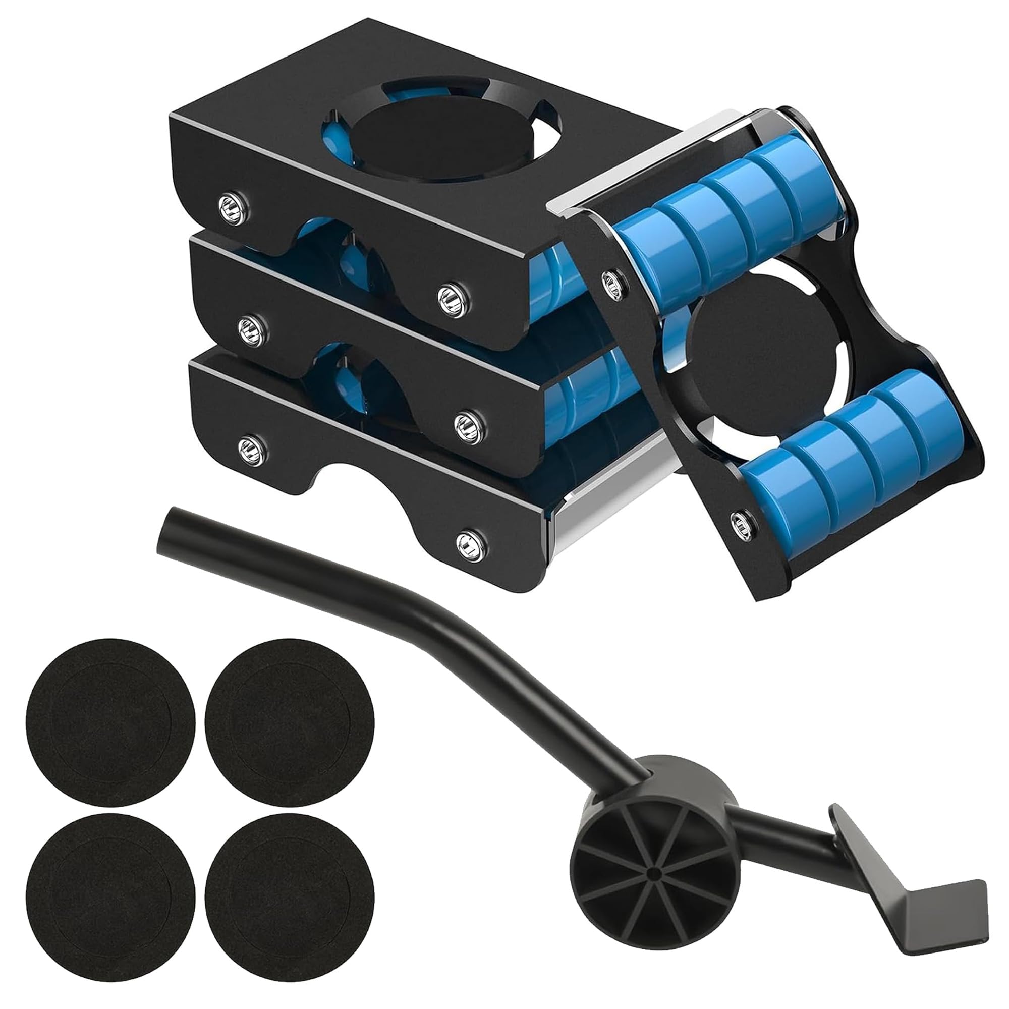 Heavy Furniture Moving Wheels: Furniture Lifter Mover Set with 4 Metal Sliders & Pry Bar for Washing Machine Washer Fridges Appliances Sofas Beds Cabinets 350kg Load Capacity (Black)
