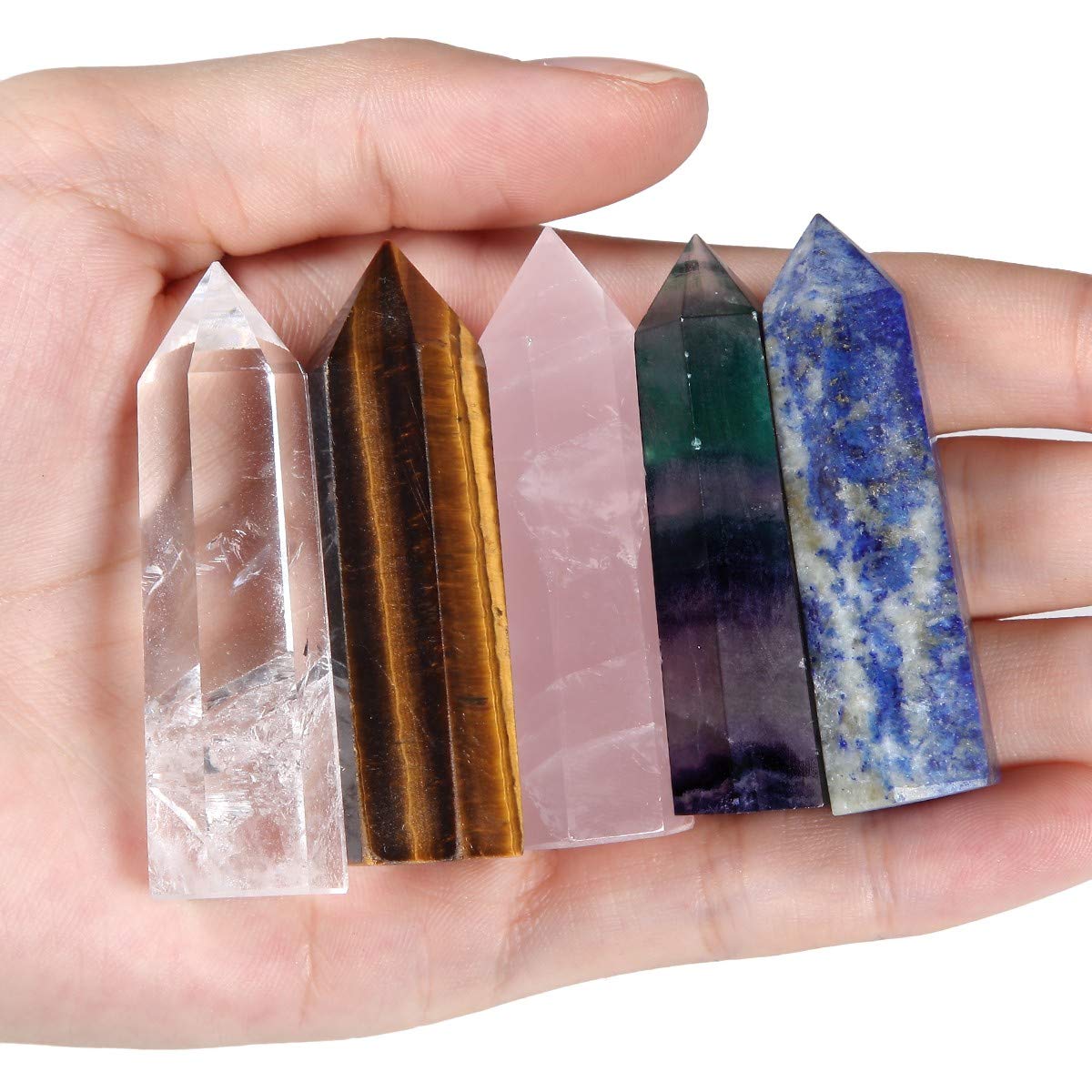 Amazon.co.jp: Nupuyai ヒーリングクリスタルワンド 5個セット