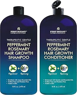 First Botany, Peppermint Rosemary Hair Regrowth and Anti Hair Loss Shampoo and Conditioner Set