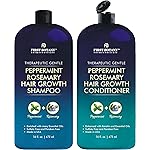 First Botany, Peppermint Rosemary Hair Regrowth and Anti Hair Loss Shampoo and Conditioner Set - Daily Hydrating, Detoxifying, Volumizing Shampoo and Fights Dandruff For Men and Women 16 fl oz x 2