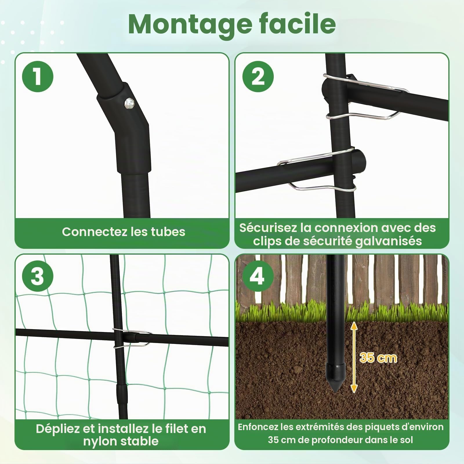 FANTASK Treillis pour Plantes grimpantes - Arche de Jardin de 230 cm avec Structure métallique revêtue de polyéthylène - Arche de Jardin pour légumes, Fruits, Fleurs