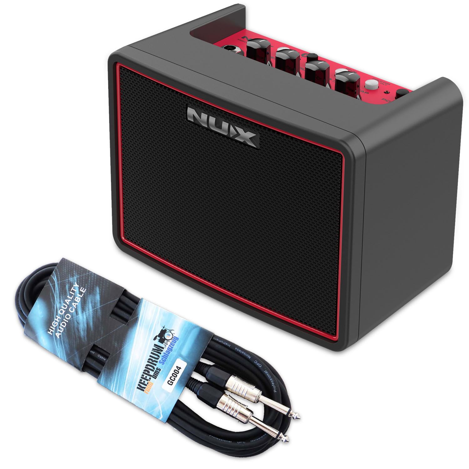 Nux Mighty Lite BT MKII Grau Bluetooth Modeling Gitarren-Verstärker für E-Gitarre und Bass mit Kabel