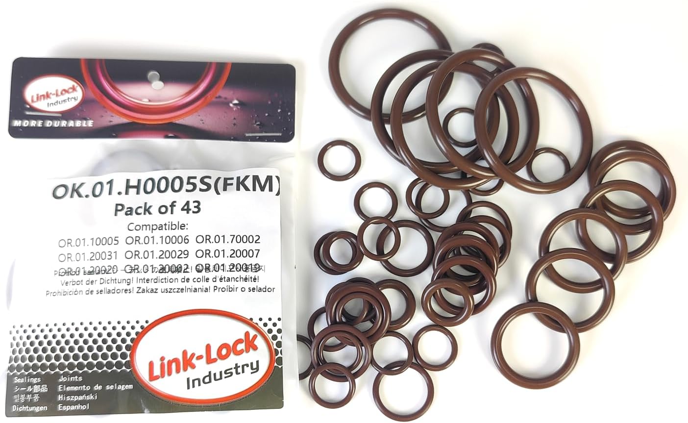 43PCS FKM Viton OK.01.H0005S Engine coolant pipe/Water hose O-Ring Kit 11427558936 11427563453 17211742636 for BMW N54 E90 E91 E92 E93 335I