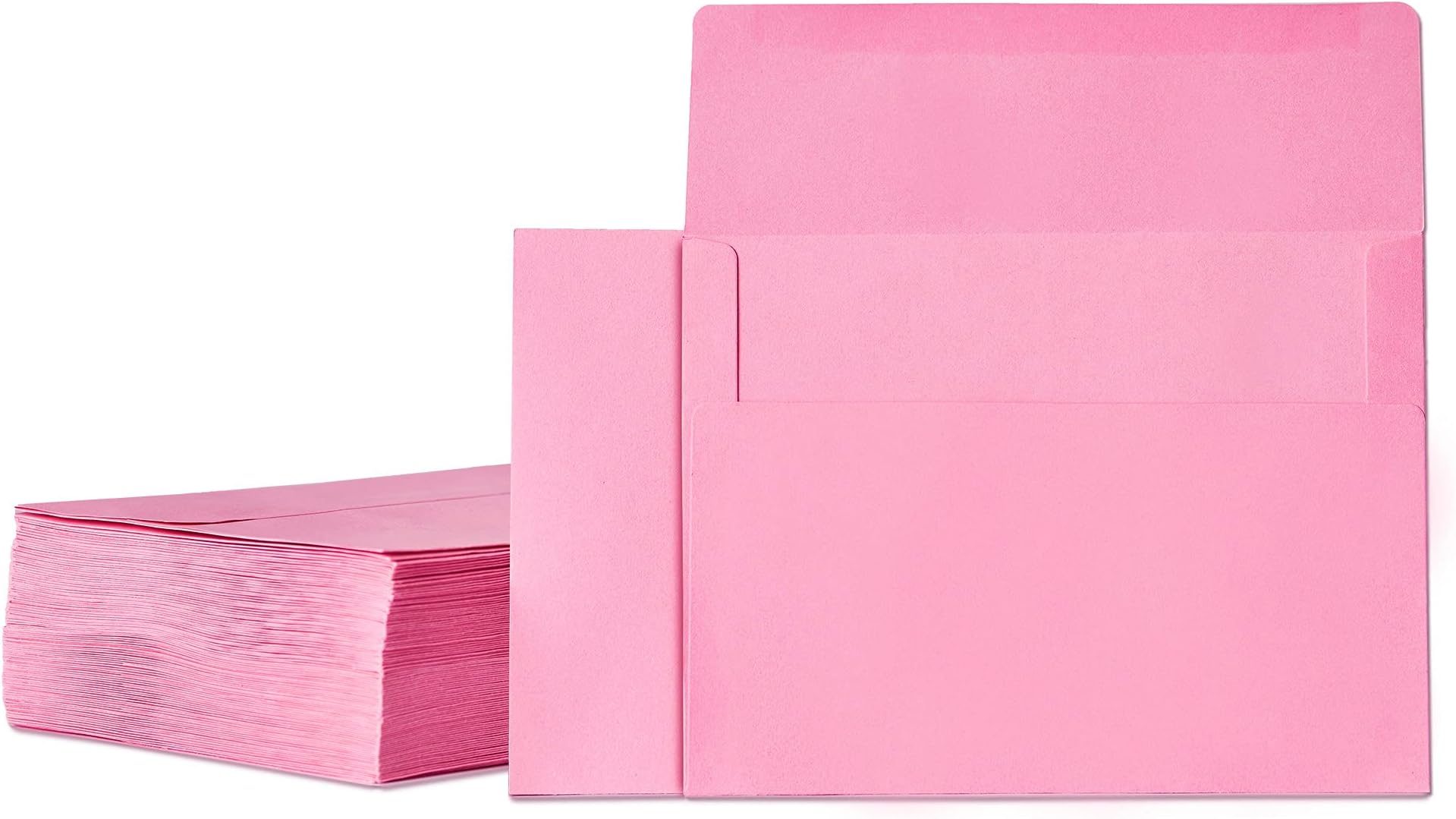 Invitation Envelopes, 100-Pack 5x7 Envelopes, A7 Envelopes for Invitations, Pink, 5 1/4 x 7 1/4 Inches