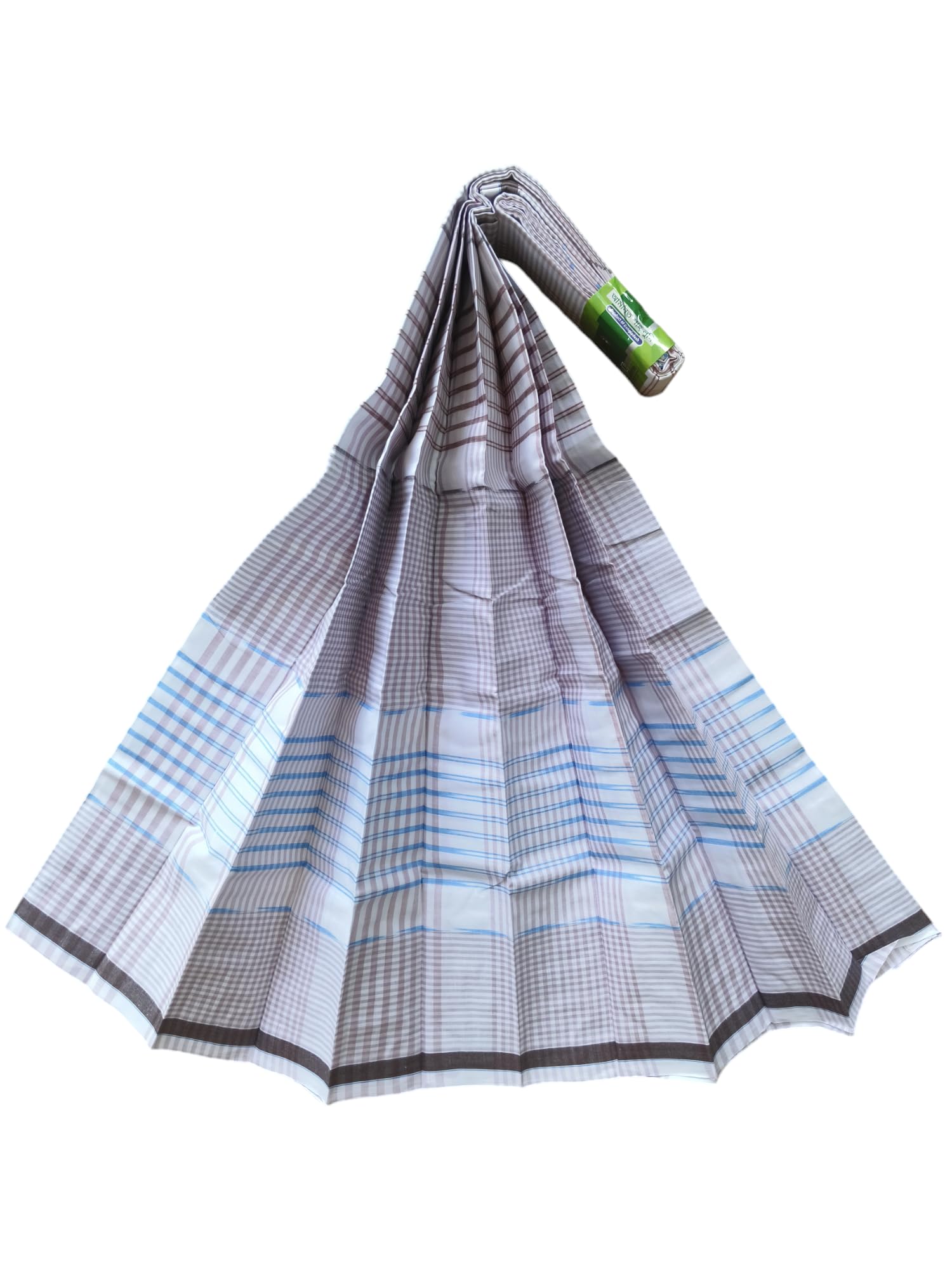 Bangladeshi Lungi for Men by Amanat Shah - Pure Cotton White Purple Multicolour Check Design, Perfect for Everyday Wear, Comfortable and Stylish (Design 5)-picture-15