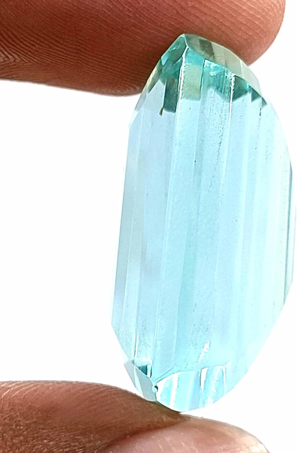 Globalgems Neon Blue Apatite 156.45 Carat Certified Loose Gemstone Faceted Emerald Cut Transparent Gemstone