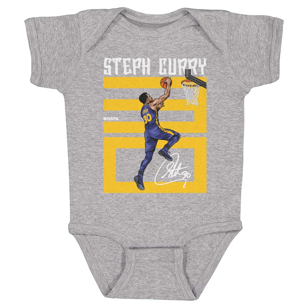 500 LEVEL Steph Curry Baby Infant One Piece Bodysuit (18M, Heather Gray) - Steph Curry Number Y WHT
