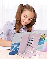 Vista 7 de MSDADA - Soporte de libros de escritorio, soporte de lectura de metal, soporte ajustable para libros de cocina, soporte portátil para recetas