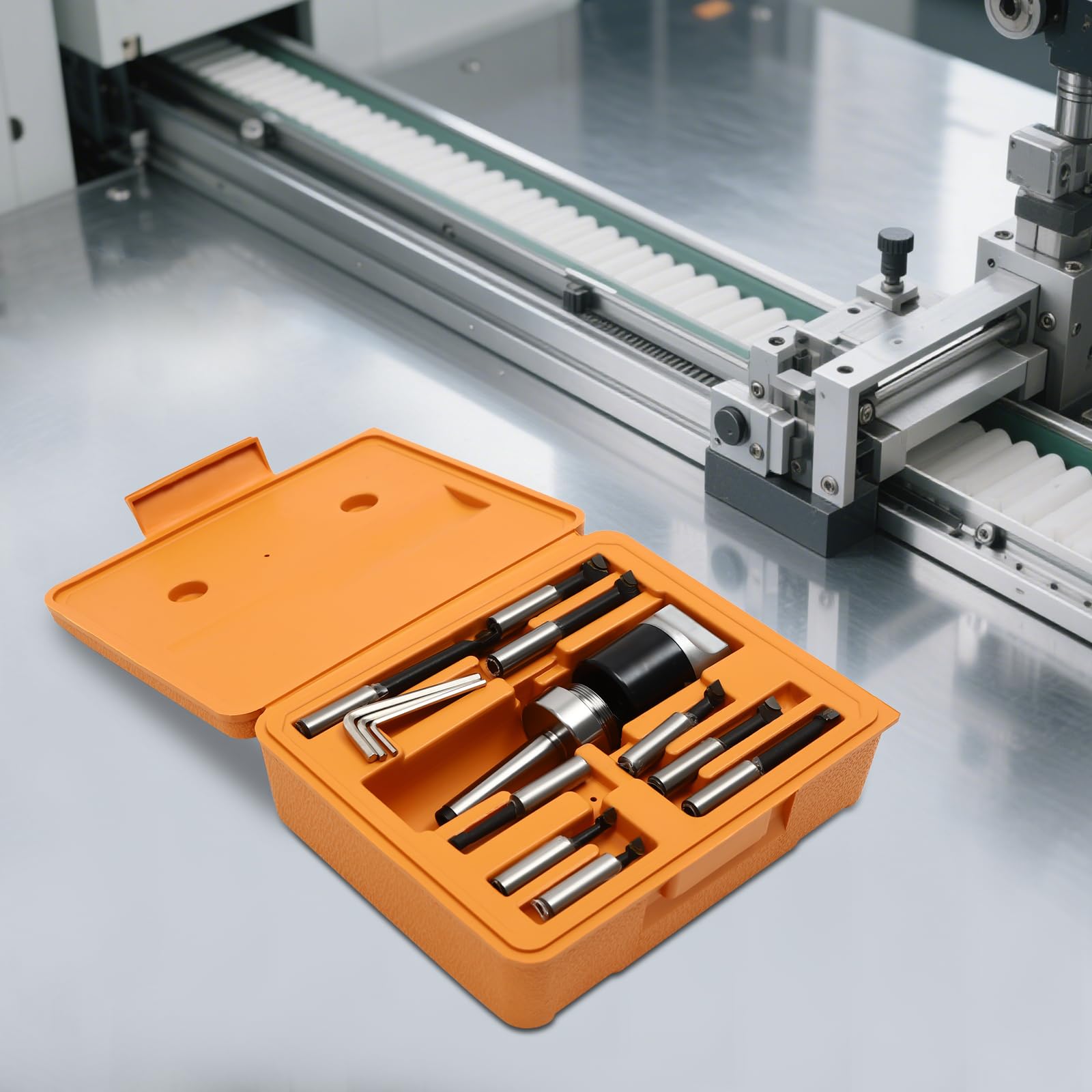 Professionelles Bohrkopf-Set/Ausdrehwerkzeug-Set mit 3 Sechskant-Schlüsseln, M12-Gewinde Genauigkeitsbereich 0-40 mm für Fräsmaschinen und Bohrmaschinen