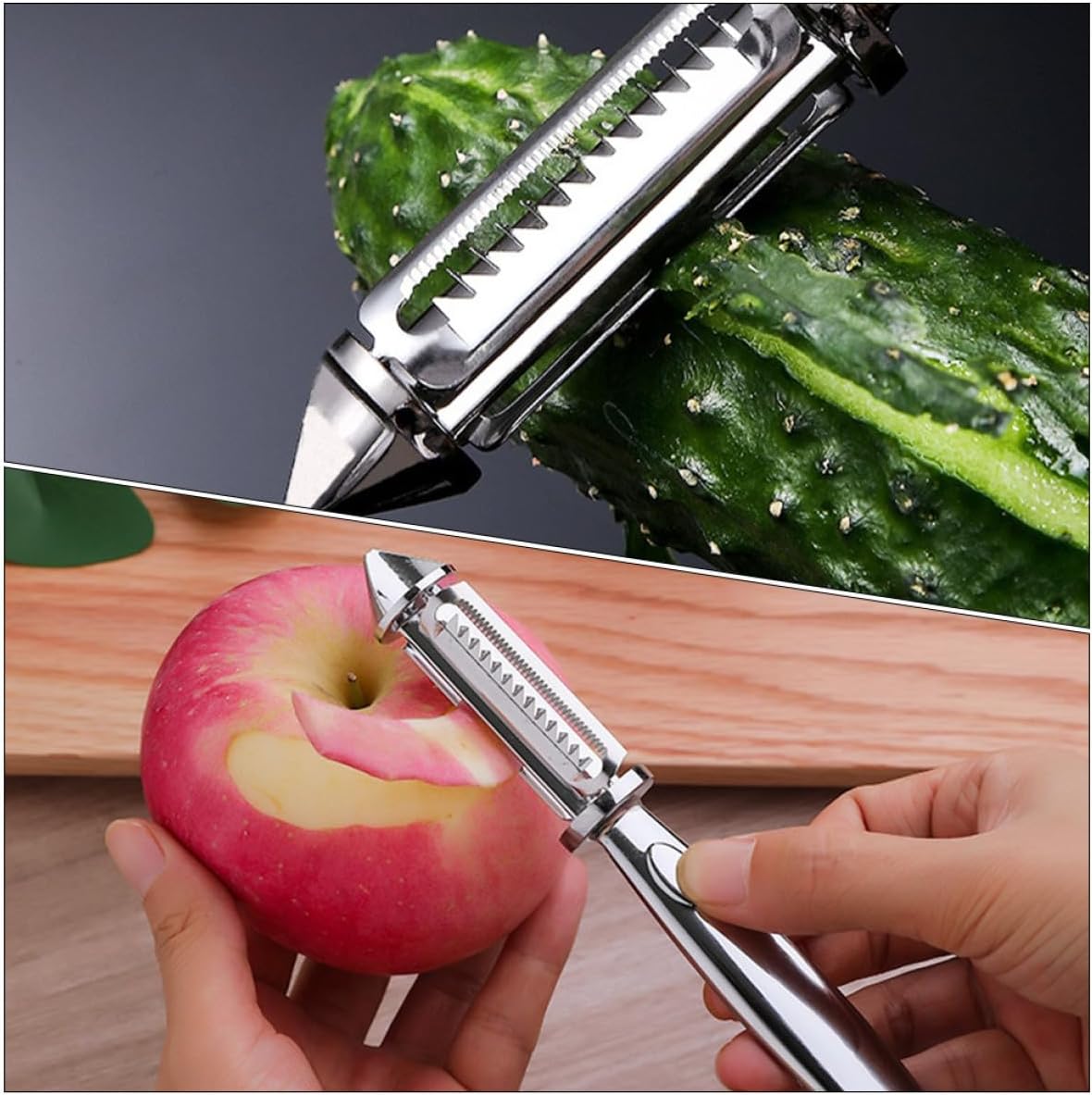 Stainless Steel Fruit and Vegetable Peeler, 304 Food-grade Kitchen Peeling Tool with Rotatable Blade, Multipurpose Household Skin Peeler for Cooking and Meal Prep