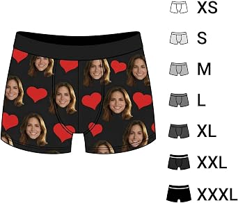 Custom Photo Boxer Briefs for Men - Personalized Gift with Face for Husband, Boyfriend, Dad - Funny Valentine's Day & Birthday Gift