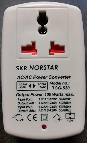 SKR N'STAR - Convertidor de transformador de voltaje de viaje universal de 100 vatios hacia arriba y hacia abajo de dos vías