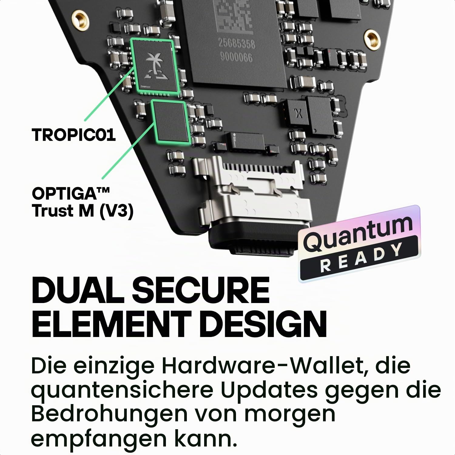 Trezor Safe 7 – Krypto-Hardware-Wallet mit Bluetooth, Farb-Touchscreen, Transparentem Secure Element, Quantum-Ready (Obsidian Green)