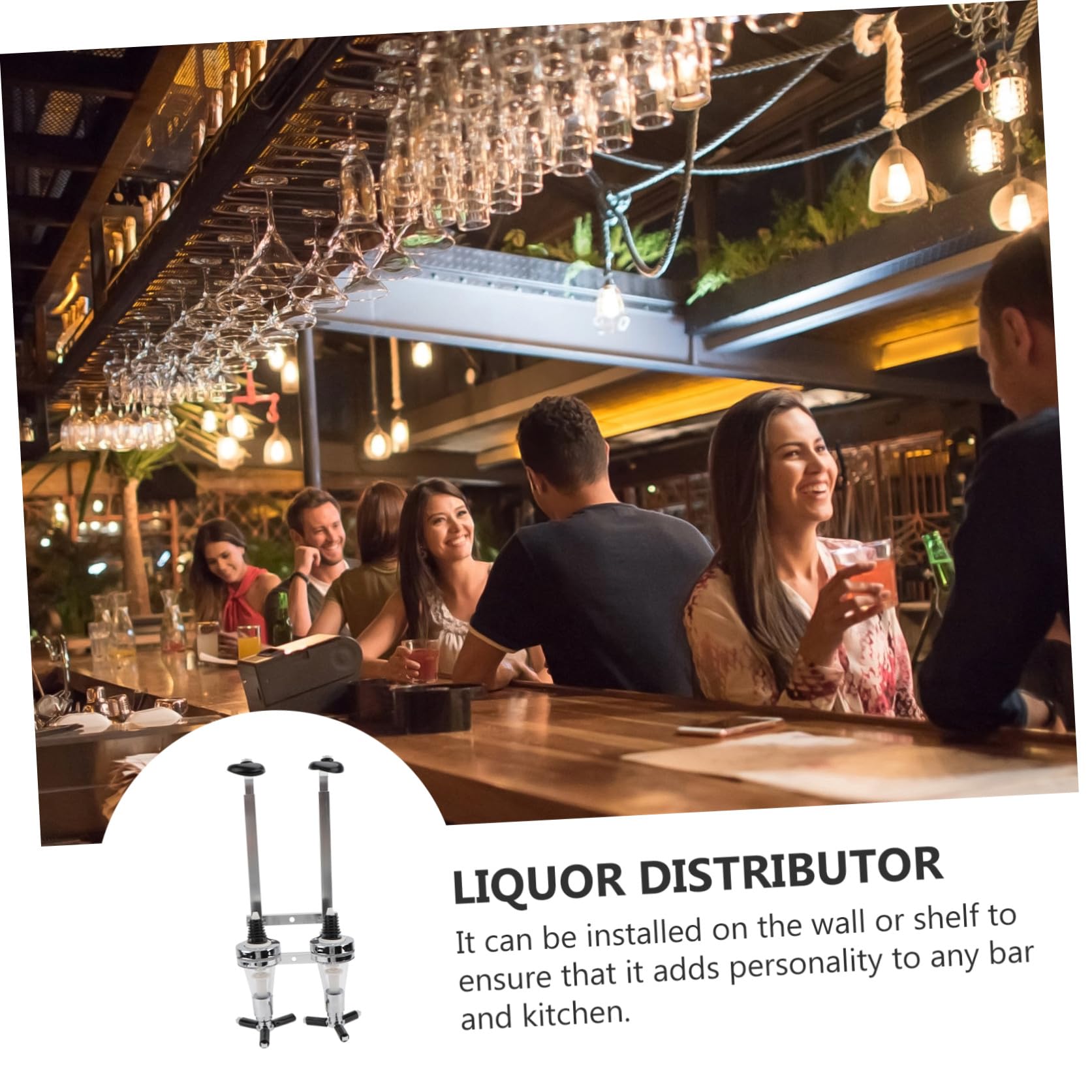 Luxshiny Dispensador de Vino de Botellas Portabotellas de Barra Montaje Pared Dispensador de Invertido Resorte para Cócteles y Vino