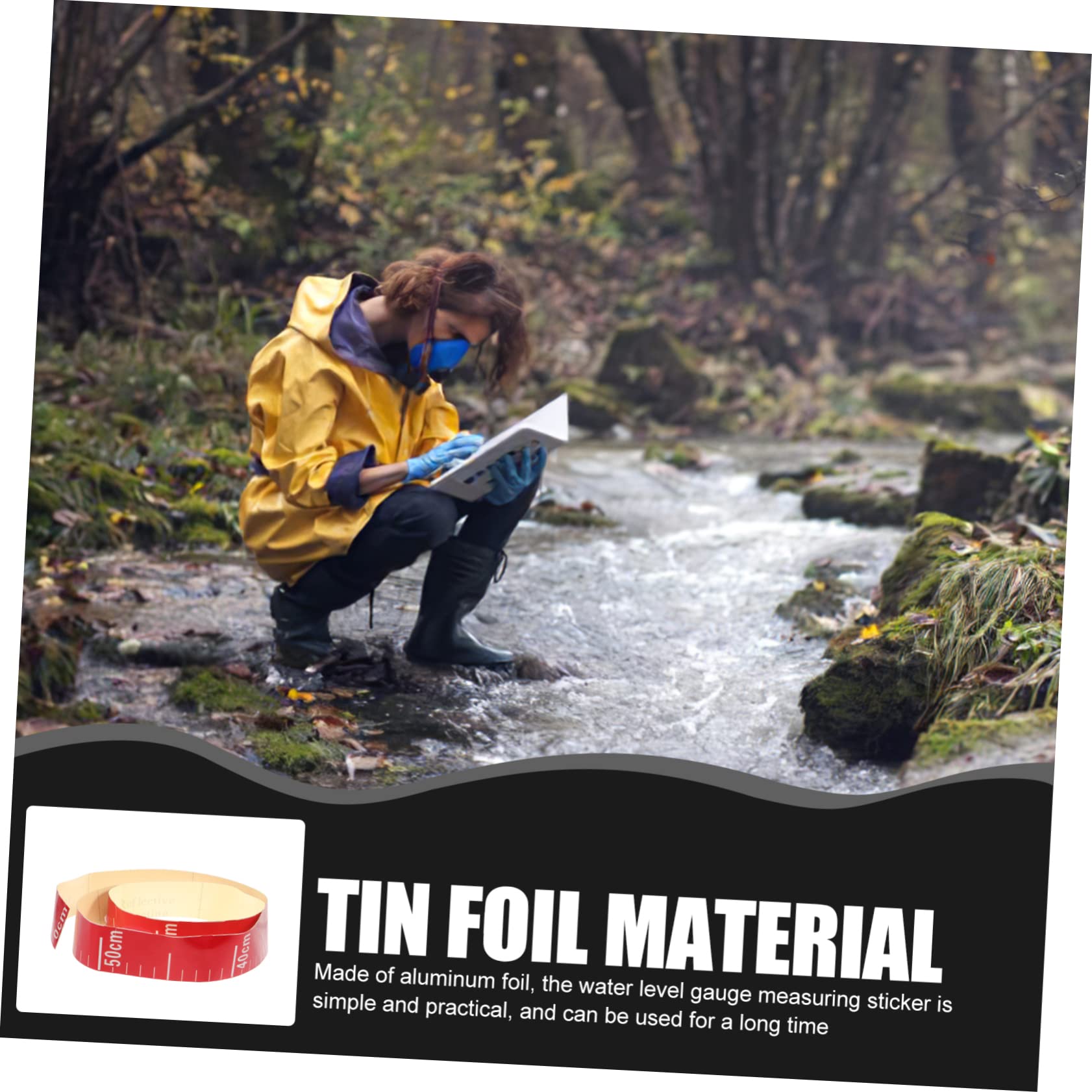 ARTIBETTER 4 Pcs Tank Level Gauge Pool Supplies Adhesive Stickers Measuring Gauge Level Stickers Waterproof Water Gauge Measurement Tool Aluminum Foil Water Proof Adhesive Tape