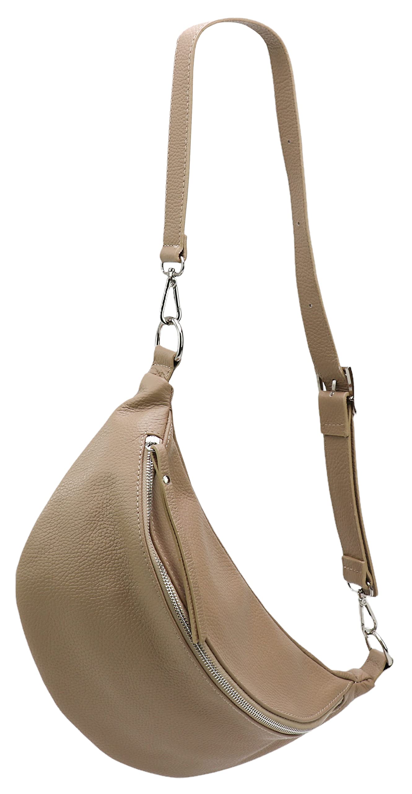 SH Leder Greta G747 - Tasca sul petto da donna, unisex, per festival, viaggi, taglia media, tracolla regolabile, in pelle, 37 x 21 cm