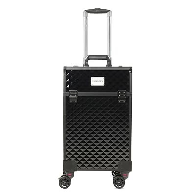 SHAMAX® Professional Rolling Makeup Case, Cosmetic Organizer Trolley, Manicure Storage Vanity Locks- Trolley for Hairdre