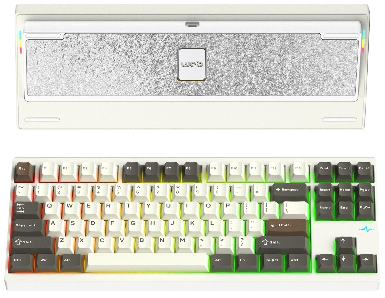 WOBKEY Crush80 Reboot CNC Aluminum 5-Second Quick-Release Triple-Mode Connectivity Mechanical Keyboard with Superior Acoustics (Pro White)