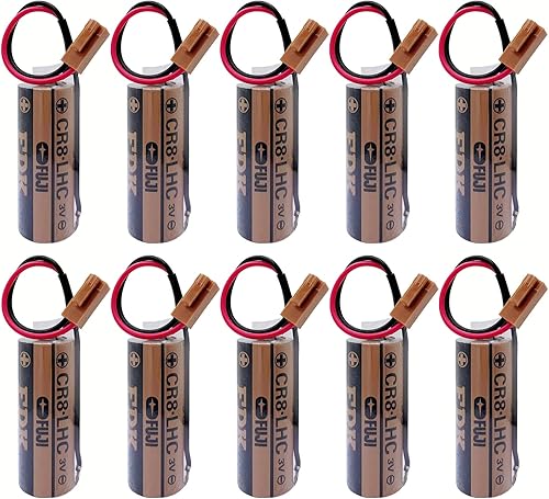 Batería CR8 LHC 17450 para Fuji CR8.LHC A02B-0200-K102 Fanuc A98L-0031-0012 de 3 V con enchufe marrón