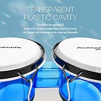 Vista 3 de Soulmate Juego de Bongos para Adultos Principiantes Niños de 6" y 7" Juego de Bongos Profesionales Cavidad Transparente y Bongos de Metal