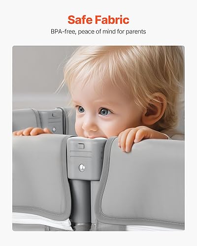 Miniatura 4 de VEVOR Corralito para bebés, 47.2 x 47.2 pulgadas, plegable para niños pequeños, patio de juegos para interiores y exteriores, con puerta con