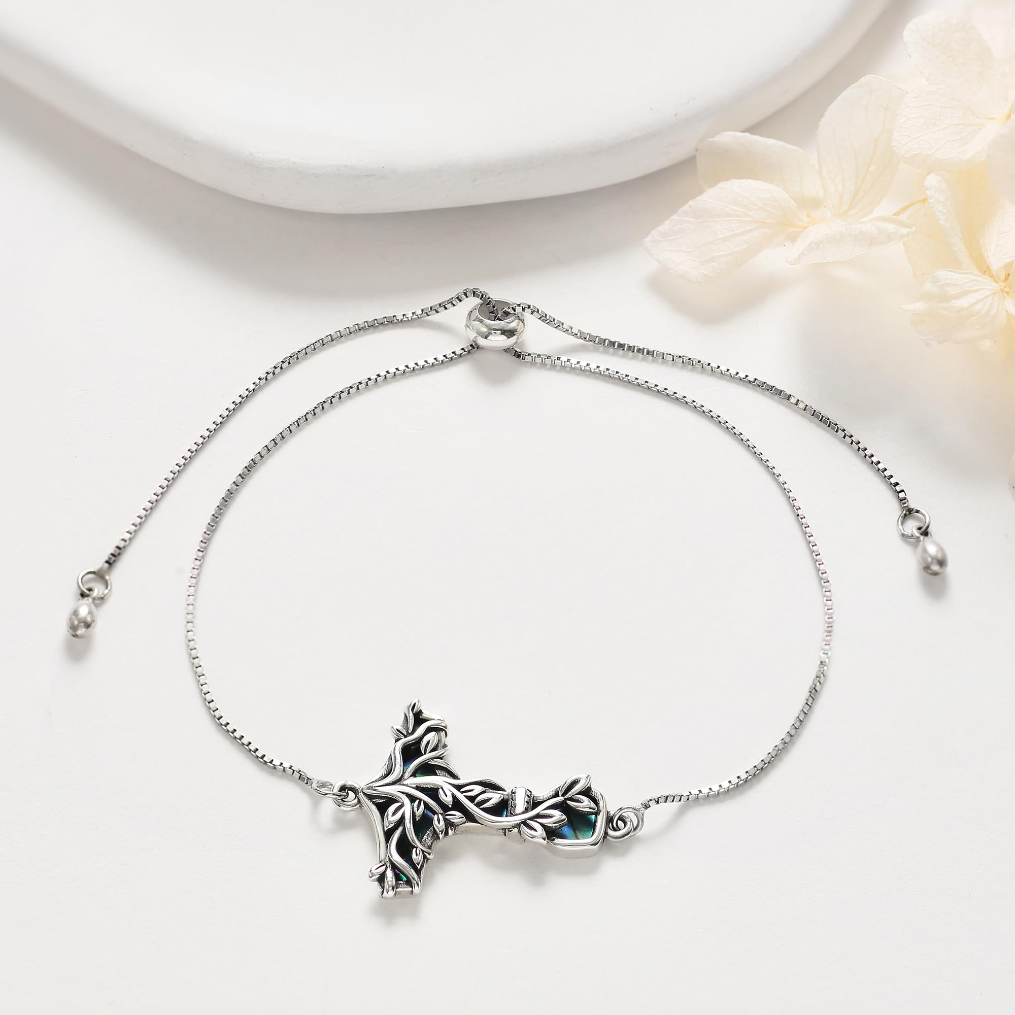 Thor Hammer Bracciale in argento Sterling Mjolnir albero della vita, gioielli vichinghi, regalo per donne, Non conosciuto