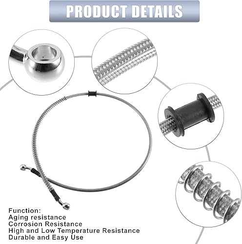 Miniatura 4 de X AUTOHAUX 39.4 in AN3 M10 Línea de freno hidráulico para coche, manguera de aceite, 28  28  acero inoxidable para coche, motocicleta, motocross,
