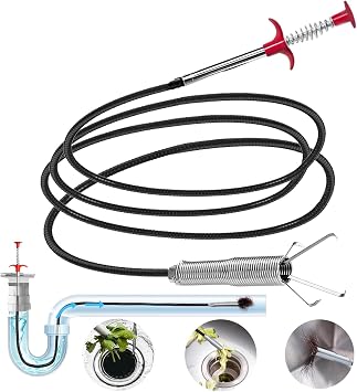 Drain Snake,118 inch Flexible Grabber Claw Pick Up Reacher Tool,Drain Clog Remover - Gutter Cleaning Tools for Home Sink, Bathroom Tub,Drain, Toilet, Tight Spaces