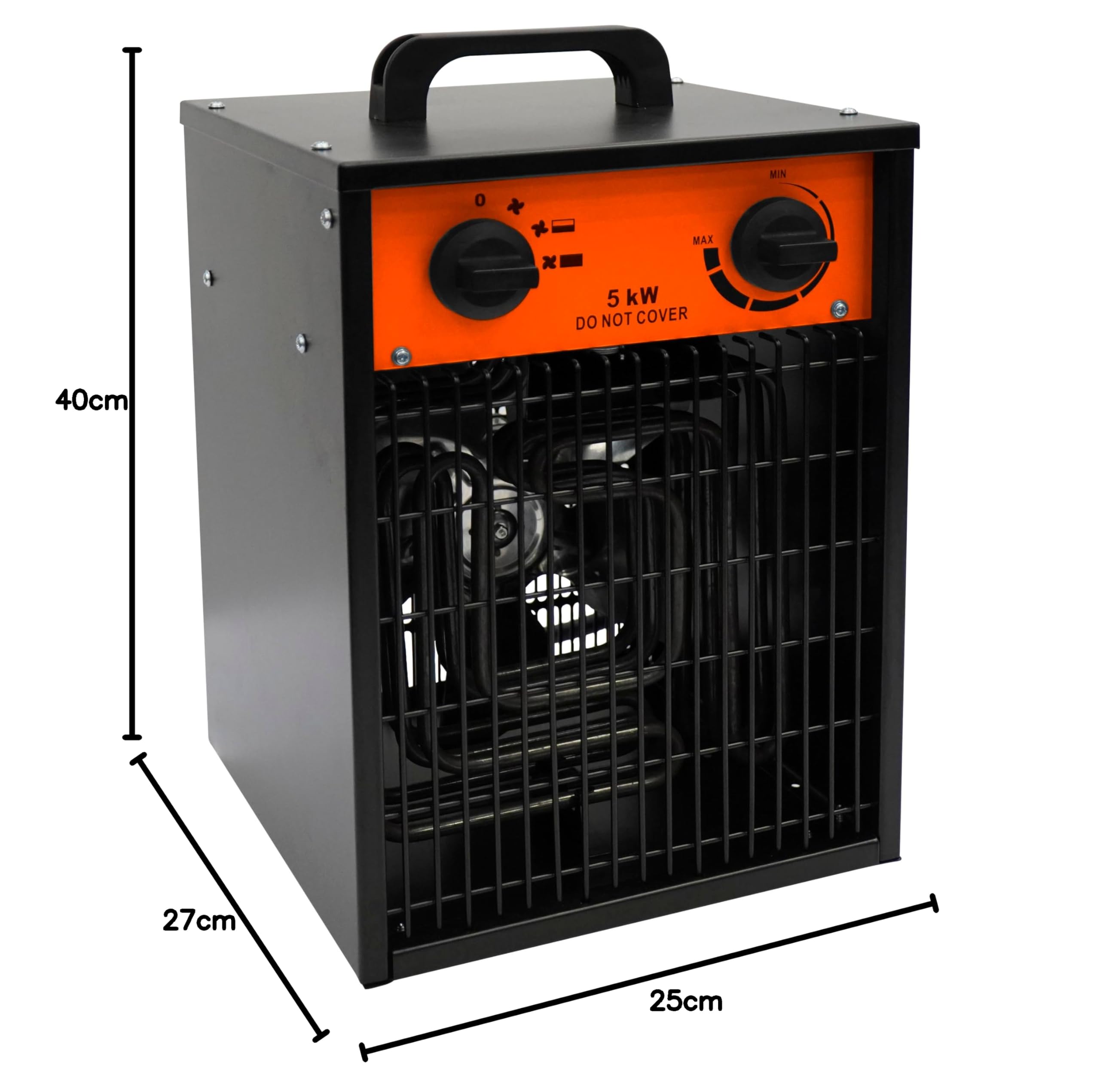 HOME It Grzejnik przemysłowy 400 V, 5000 W, 3 poziomy mocy, regulowany termostat, ogrzewanie do garażu, warsztatu i szopy