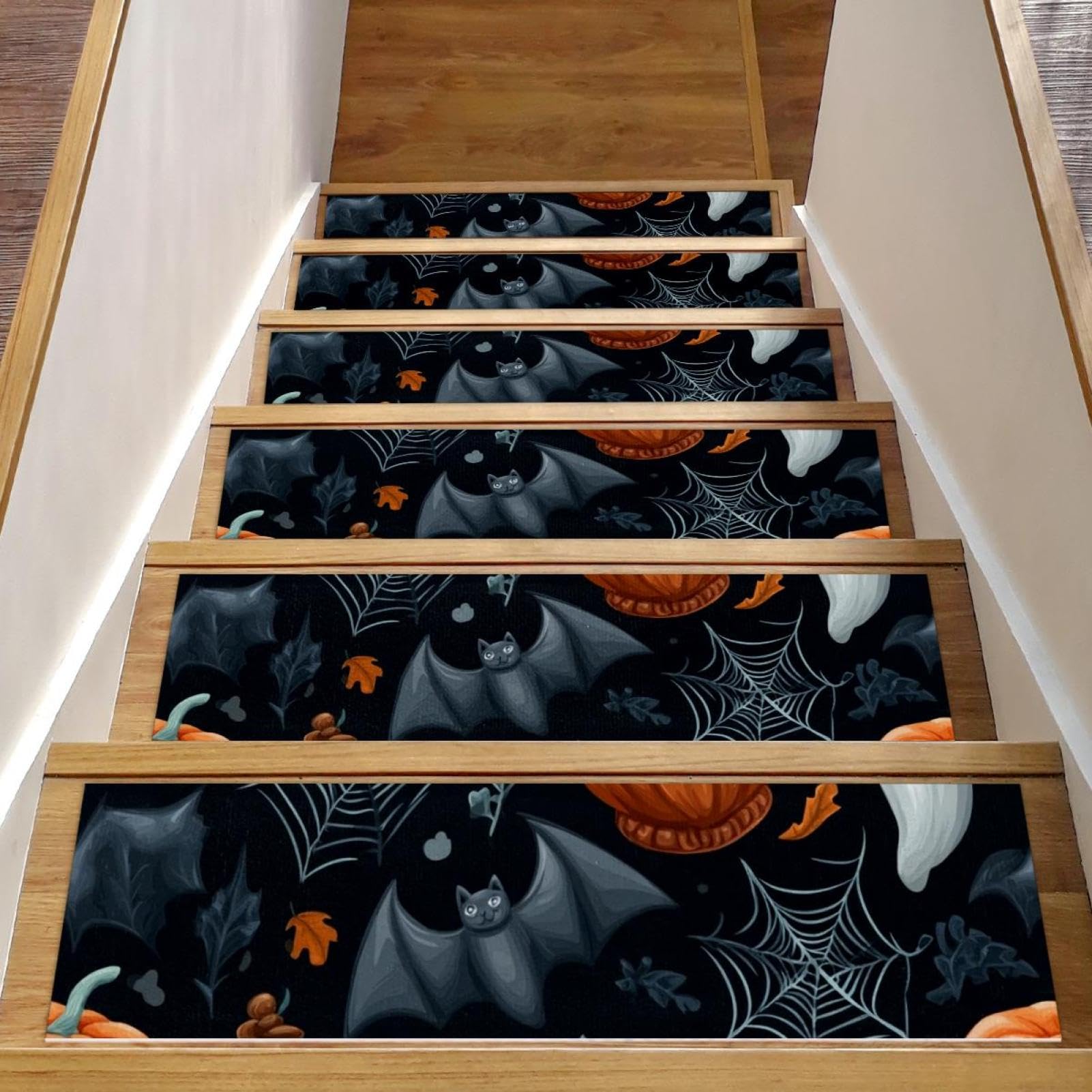 Tapis d'escalier antidérapants Halloween pour marches en bois de chiens