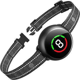 NBJU Rechargeable Anti Barking Collar with 5 Adjustable Sensitivity, Optional Beep Vibration Shock Mode, Humane Dog Training Collar for Large Medium Small Dogs, IP67 Waterproof