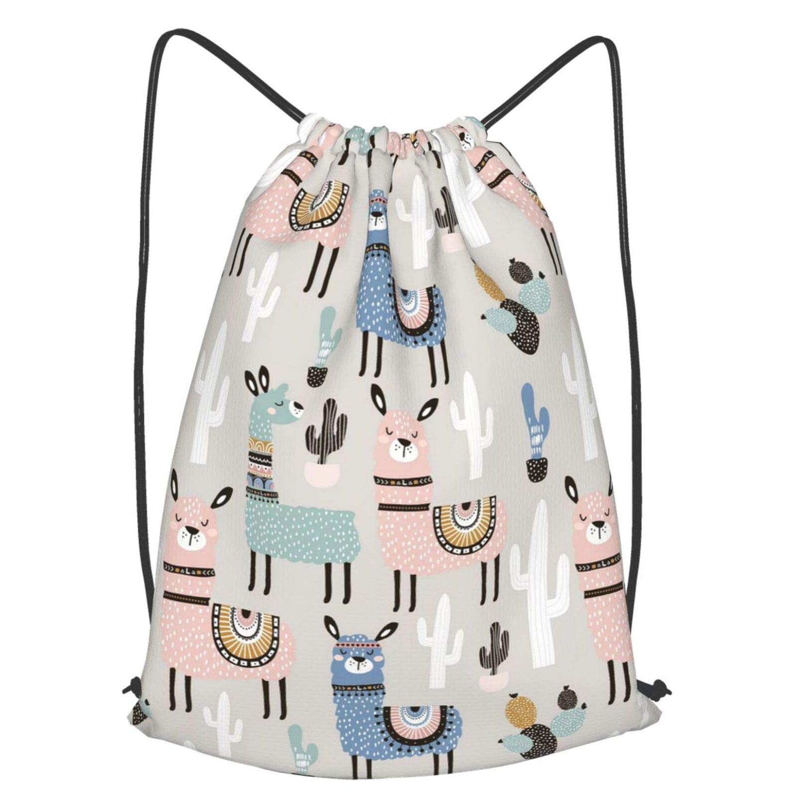 Animal Llama Alpacas Cute Drawstring Backpack String Storage Bags Bulk Gym  Sports Travel Swimming Sackpack for Men Women Girls Kids