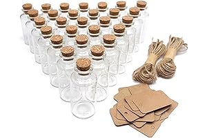 50 Pieces 30 ML Glass Bottles with Cork Stoppers Mini Small Glass...