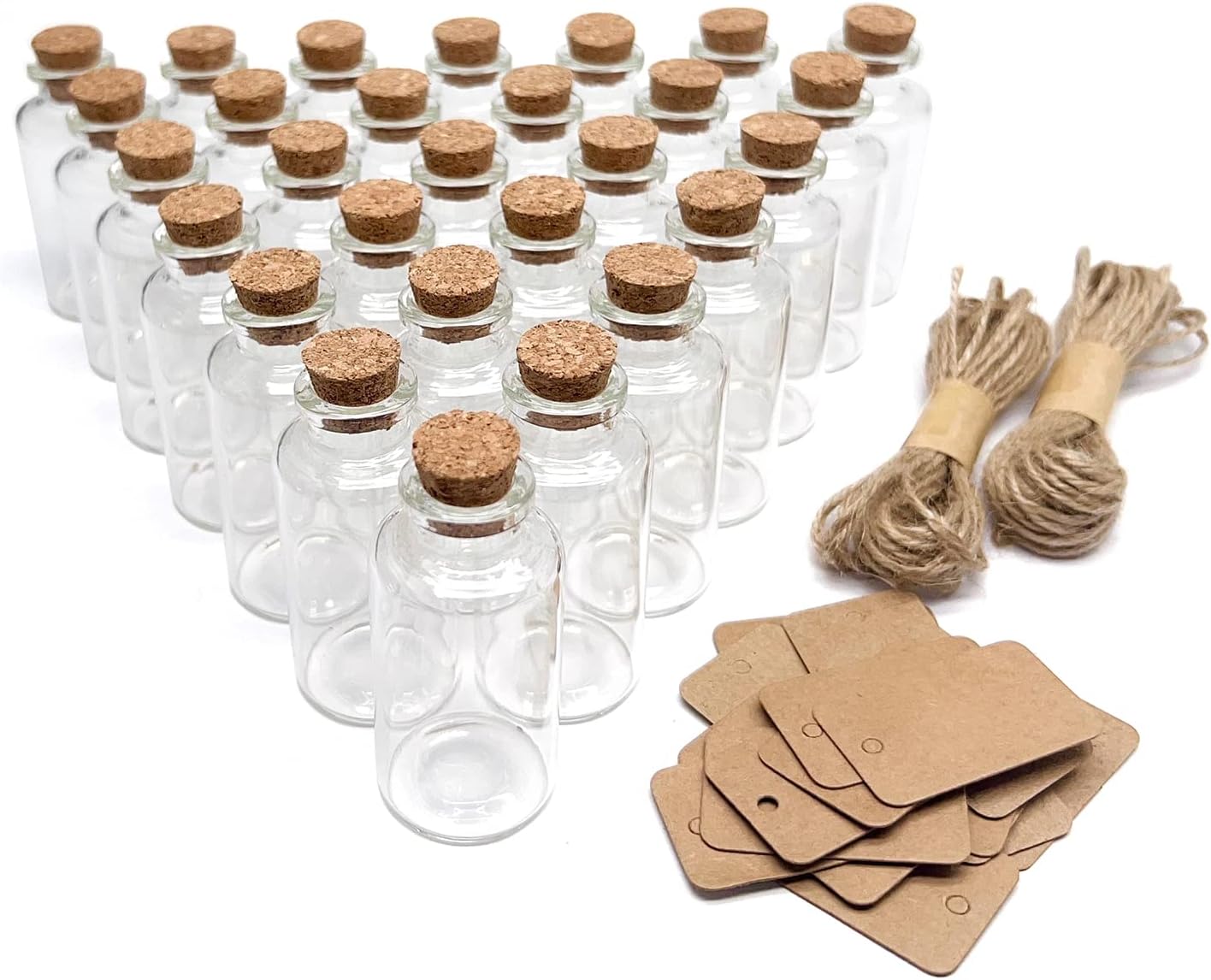 50 Pieces 30 ML Glass Bottles with Cork Stoppers Mini Small