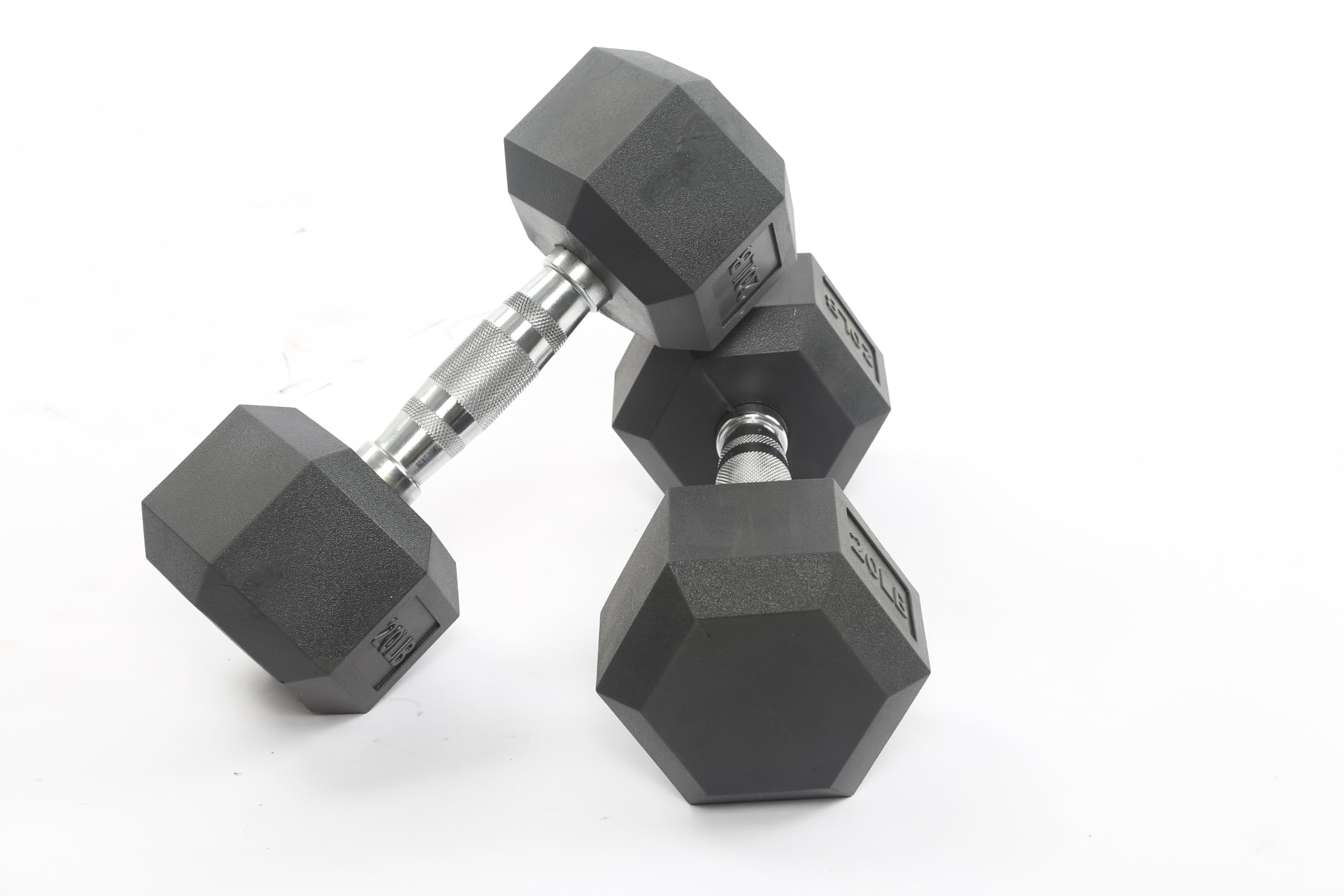 IDEAHOUSE Non-Slip Hex Dumbbells - Rubber PEV Coated Free Weights with Anti-Roll Handles for Unisex Strength Training Home