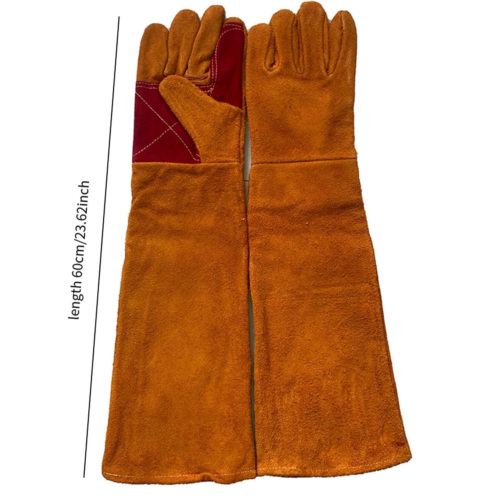 MagiDeal Gants de Travail Anti-morsures pour Animaux de 23,6 Pouces, Gants de Protection légers et multifonctionnels, 60 Cm 2 Couches D'épaisseur