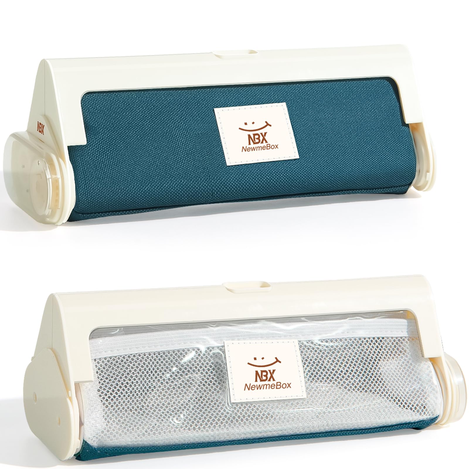 NBX NewmeBox Pencil Case, Cute Pen Pouch with Gear Opening, Clear Pen Bag, Simple Large Capacity Desk Organizer for Girls/Boys/Adults/Men/Women, School Stationery Office Supplies (Green)
