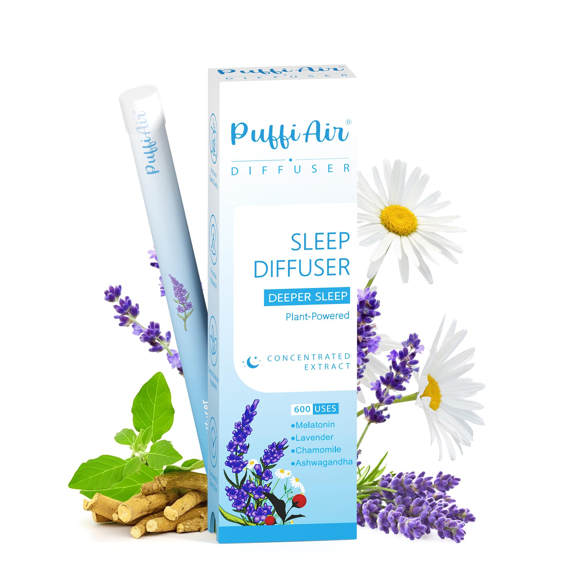 Puffiair Herbal Diffuser Pen with Suction Nozzle, Lavender Flavoured Air  Inhaler for Sleep Support, Habit Transition & Breathe Free, No-nicotine  Inhalator, Blue 600 Uses: Buy Online at Best Price in UAE -