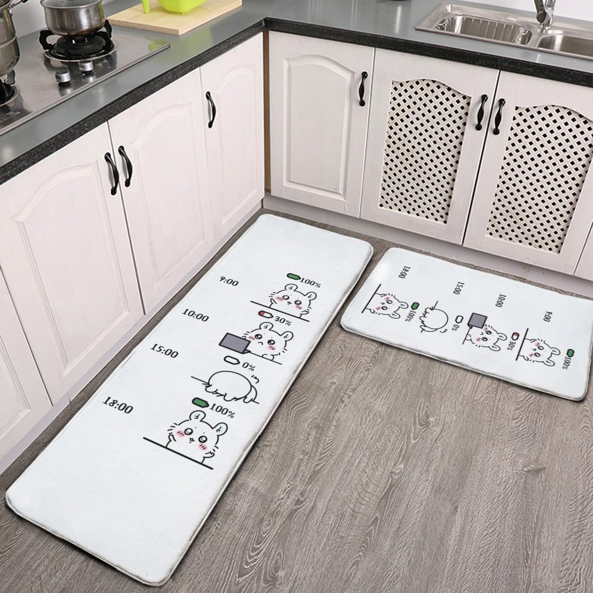 Amazon｜キッチンマット ちいかわ 台所マット 2点セット 玄関マット