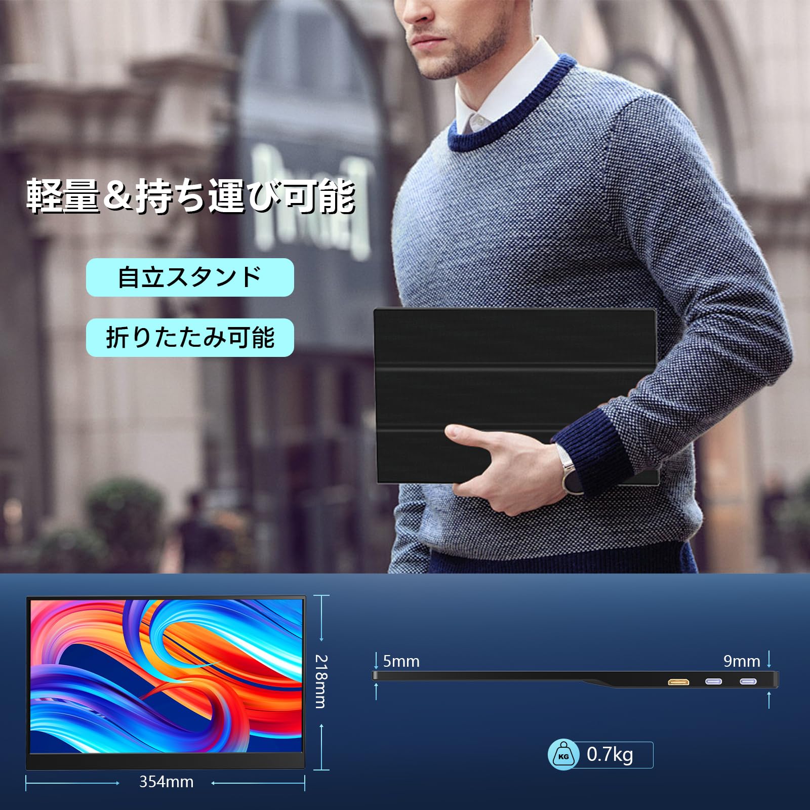 Amazon.co.jp: モバイルモニター 15.6インチ モバイルディスプレイ