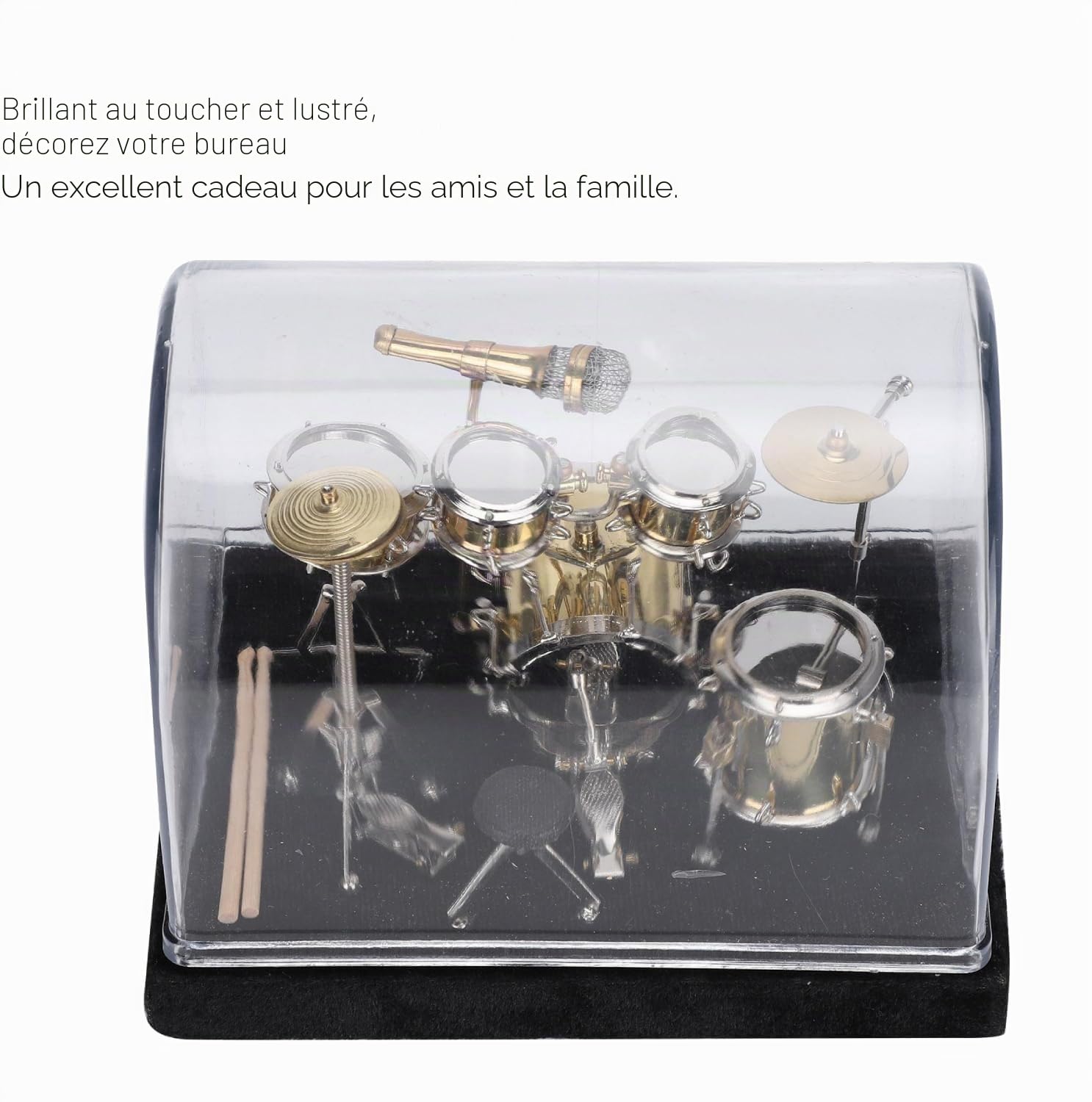 Fyearfly Modèle de Tambour Miniature, Décoration de Tambour Miniature, Instruments de Musique pour Décoration de Bureau à Domicile, Cadeau pour Noël, Thanksgiving, Vacances, Remise des Diplômes