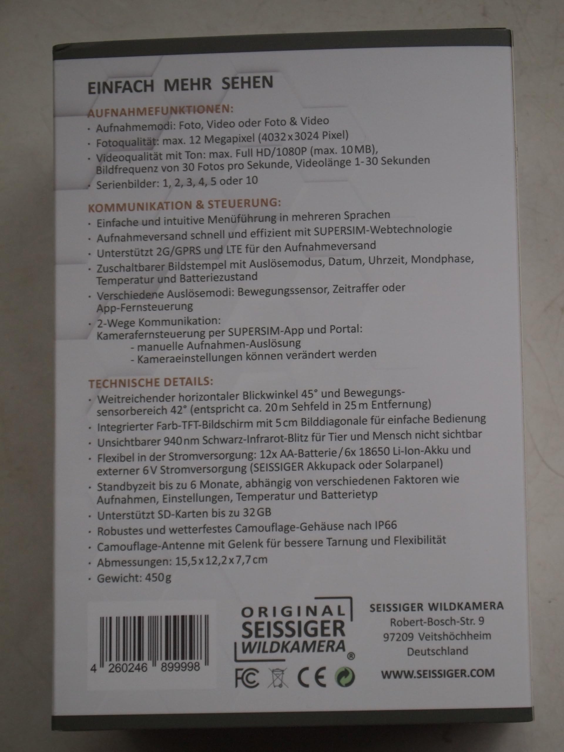 SEISSIGER Pro-Cam LTE - SUPERSIM-Edition Wildkamera - Überwachungskamera